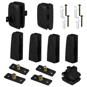 KIT 8 Z - PORTA DUPLA PIVOTANTE PRETO