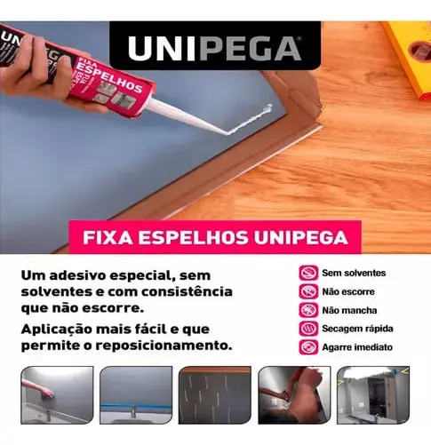 FIXA ESPELHO BRANCO UNIPEGA CARTUCHO 280G - Imagem 3