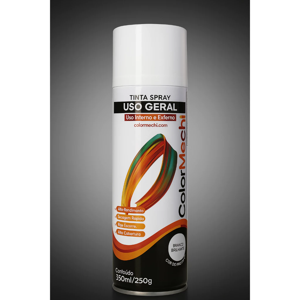 TINTA SPRAY COLORMECHI 250G BRANCO BRILHANTE - Imagem 2