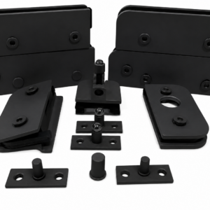 KIT 08 - PORTA DUPLA PIVOTANTE PRETO